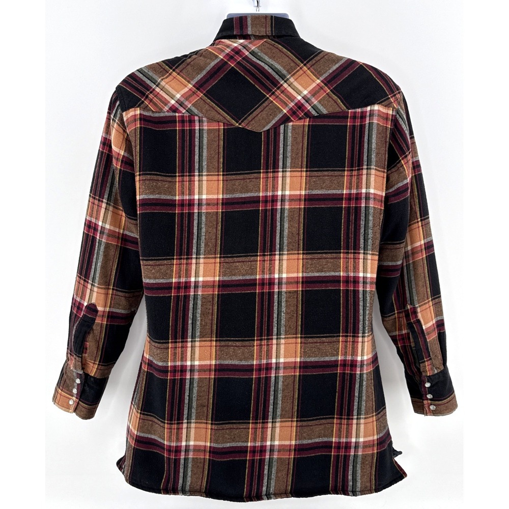 Ely Cattleman Men's M Quilted Western Shacket Snap Plaid Jacket Hand Pockets - Picture 4 of 9